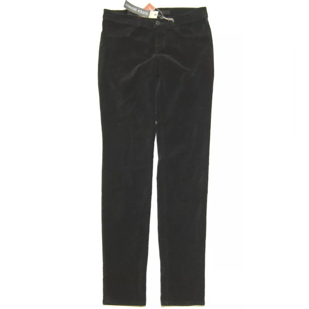 NWT J Brand Jeans 901 Super Skinny Velvet Leggings in Black Forest Green